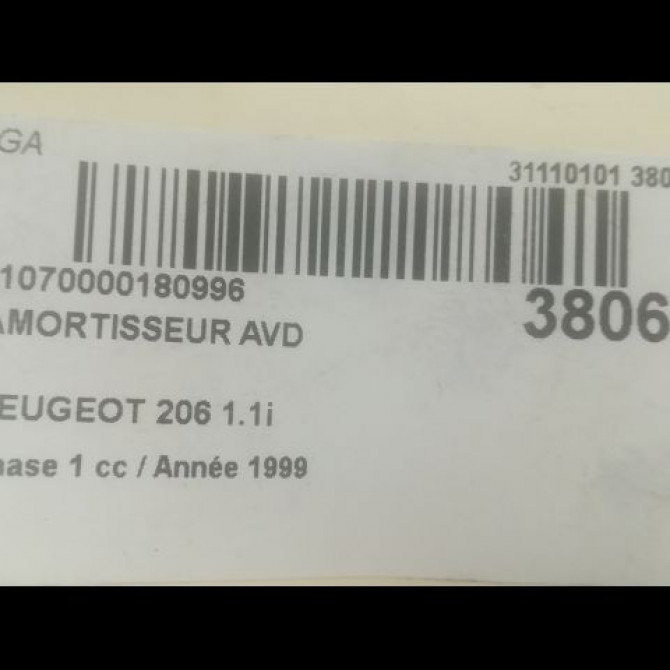 Amortisseur avant droit occasion PEUGEOT 206 Phase 1 09-1998->03-2009 1.1i 1K0413031BL 2