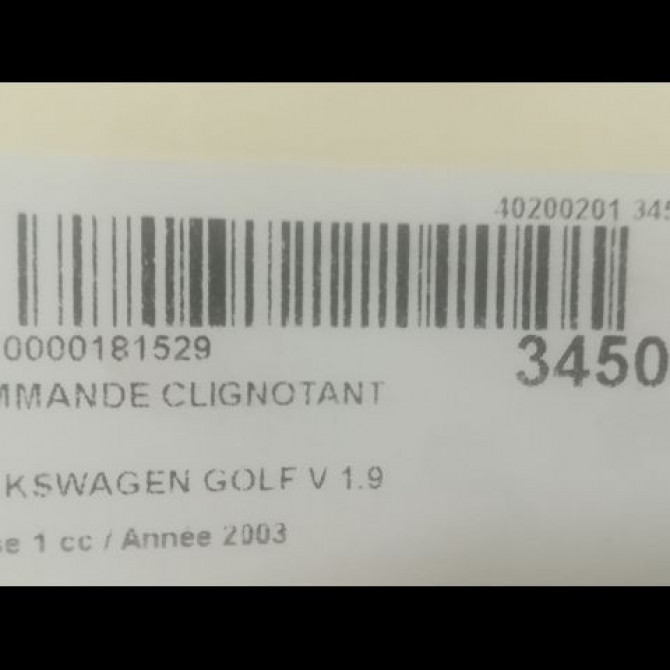 Commande clignotant occasion VOLKSWAGEN GOLF V Phase 1 11-2003->10-2008 1.9 TDI 105ch 3C8941431XSH 3