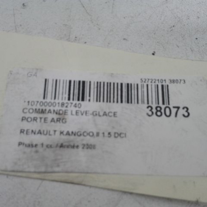 Commande leve-glace porte arrière gauche occasion RENAULT KANGOO II Phase 1 01-2008->03-2013 1.5 DCI 85ch 3