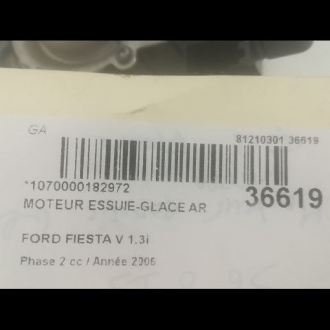 Moteur essuie-glace arrière occasion FORD FIESTA V Phase 2 10-2005->10-2008 1.3i 1422314 3