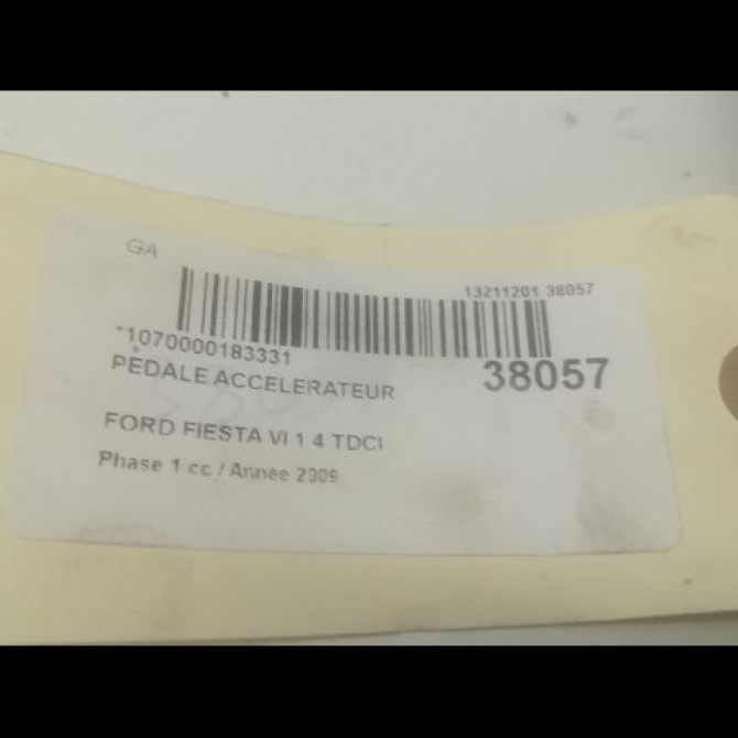 Pedale accelerateur occasion FORD FIESTA VI Phase 1 10-2008->11-2012 1.4 TDCI 68ch 1708164 3