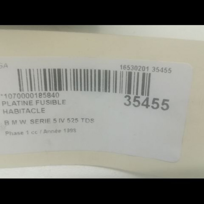 Platine fusible habitacle occasion B.M.W. SERIE 5 IV Phase 1 12-1995->07-2000 525 TDS 3