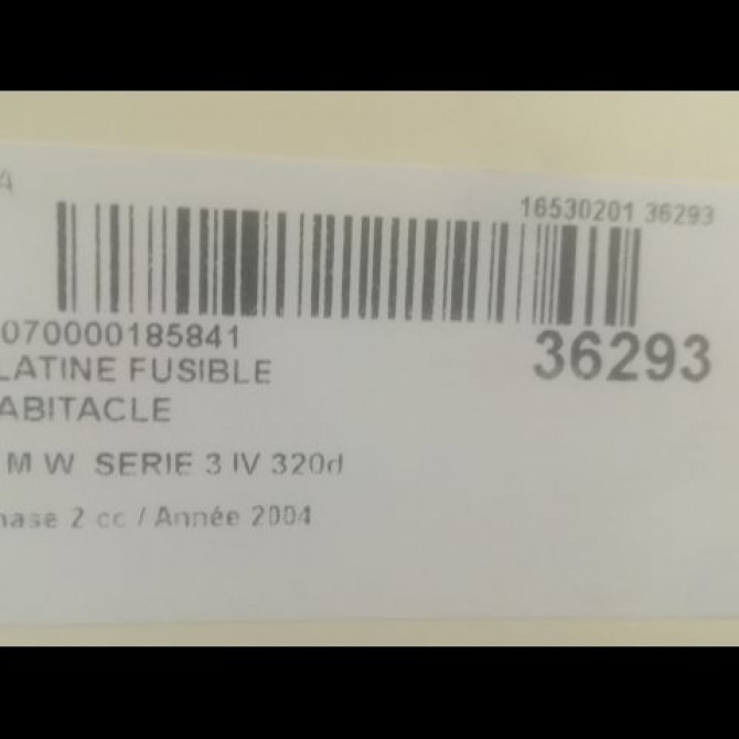 Platine fusible habitacle occasion B.M.W. SERIE 3 IV Phase 2 09-2001->03-2005 320d 61138364530 3