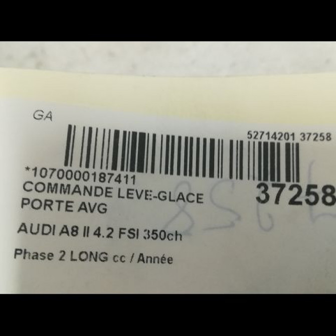 Commande lève-glace porte avant gauche occasion AUDI A8 II Phase 2 LONG 12-2007->12-2009 4.2 FSI 350ch 3