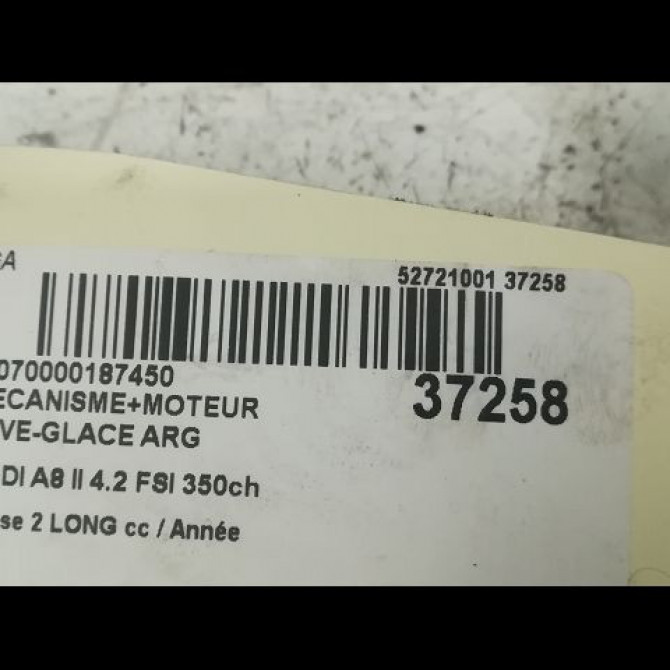 Mecanisme+moteur leve-glace arg occasion AUDI A8 II Phase 2 LONG 12-2007->12-2009 4.2 FSI 350ch 4E0839461C 3