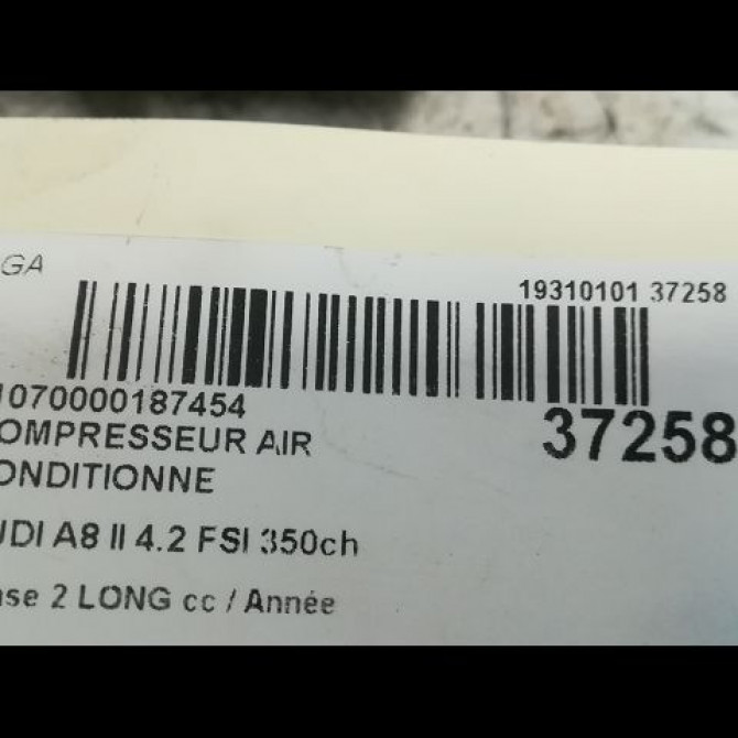 Compresseur air conditionne occasion AUDI A8 II Phase 2 LONG 12-2007->12-2009 4.2 FSI 350ch 4E0260805AS 4