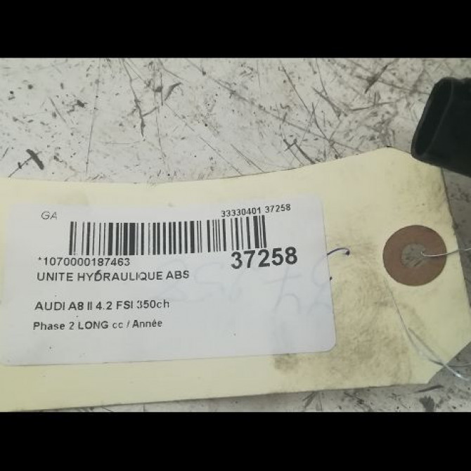 Unité hydraulique ABS occasion AUDI A8 II Phase 2 LONG 12-2007->12-2009 4.2 FSI 350ch 4
