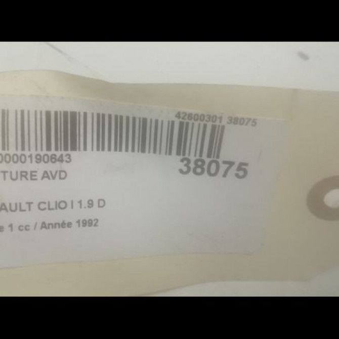 Ceinture avant droite occasion RENAULT CLIO I Phase 1 06-1990->03-1994 1.9 D 4