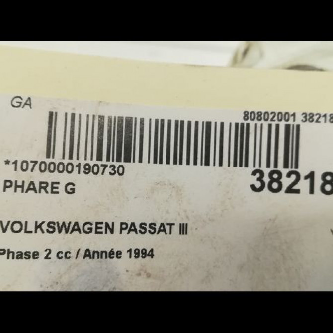 Phare gauche occasion VOLKSWAGEN PASSAT III Phase 2 11-1993->09-1996 1.8i 90ch 3