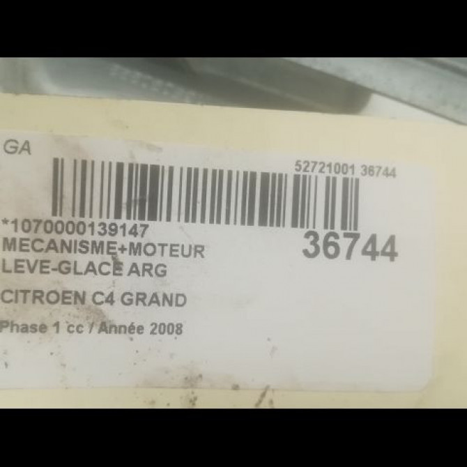 Mecanisme+moteur leve-glace arg occasion CITROEN C4 GRAND PICASSO I Phase 1 10-2006->09-2013 1.6 HDI 110ch 9223C1 3