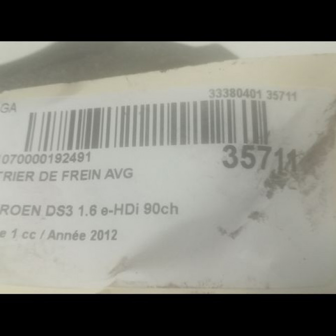 Etrier de frein avant gauche occasion CITROEN DS3 Phase 1 11-2009->03-2014 1.6 e-HDi 90ch 4400R6 3