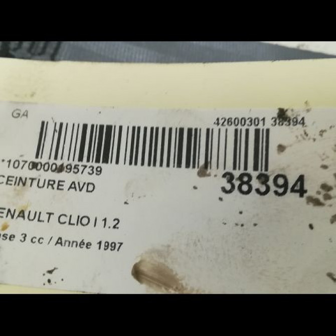 Ceinture avant droite occasion RENAULT CLIO I Phase 3 03-1996->08-1998 1.2 7700426167 4