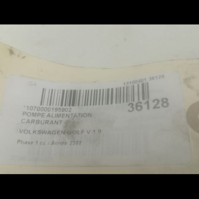 Pompe alimentation carburant occasion VOLKSWAGEN GOLF V Phase 1 11-2003->10-2008 1.9 TDI 105ch 3