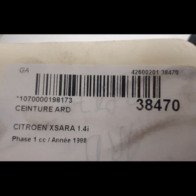 Ceinture arrière droite occasion CITROEN XSARA Phase 1 02-1998->09-2000 1.4i 8973V1 4