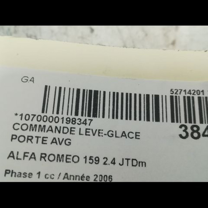 Commande lève-glace porte avant gauche occasion ALFA ROMEO 159 Phase 1 09-2005->05-2013 2.4 JTDm 200ch 71744257 3