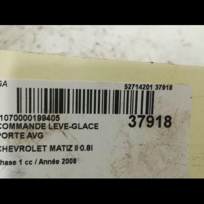 Commande lève-glace porte avant gauche occasion CHEVROLET MATIZ II Phase 1 06-2005->09-2009 0.8i 3