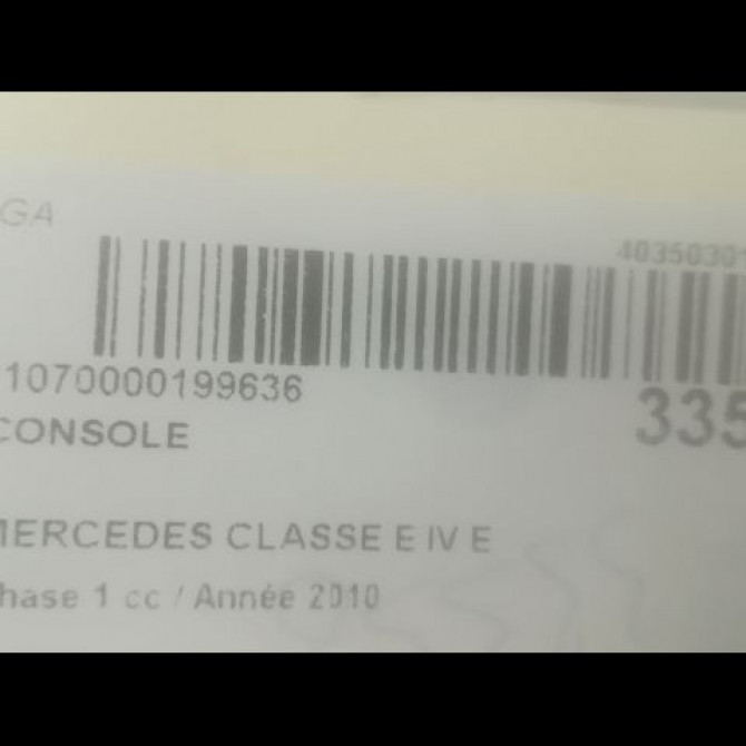 Console occasion MERCEDES CLASSE E IV Phase 1 03-2009->11-2012 E 350 CDI 231ch 20768003018S09 2