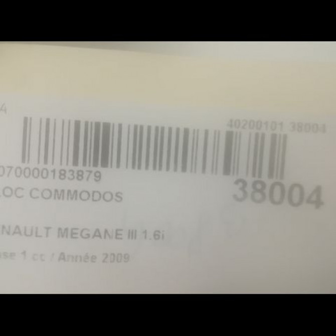 Bloc commodos occasion RENAULT MEGANE III Phase 1 11-2008->01-2012 1.6i 16v 110ch 255670016R 5