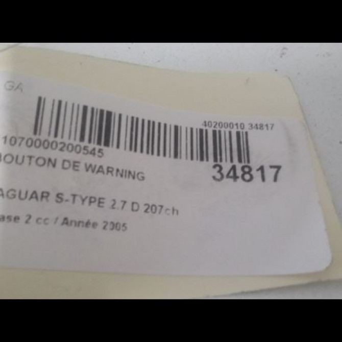Bouton de warning occasion JAGUAR S-TYPE Phase 2 01-2002->12-2007 2.7 D 207ch XR843292 3