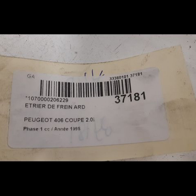 Etrier de frein arrière droit occasion PEUGEOT 406 COUPE Phase 1 05-1997->12-2004 2.0i 132ch 441056 3
