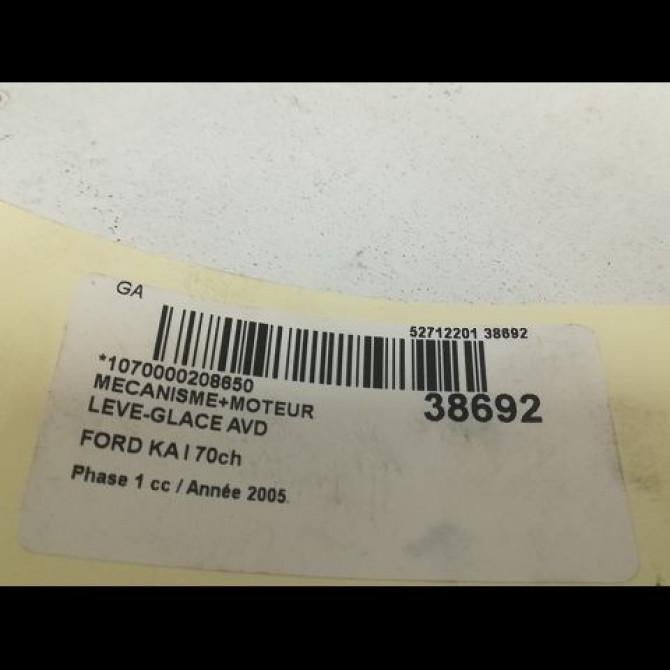 Mecanisme + moteur lève-glace avant droit occasion FORD KA I Phase 1 10-1996->10-2008 70ch 1138071 3