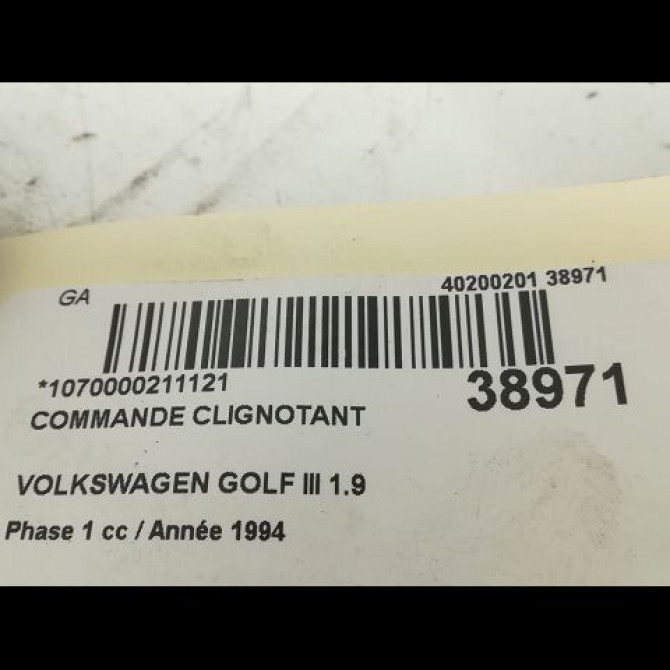 Commande clignotant occasion VOLKSWAGEN GOLF III Phase 1 01-1992->12-1997 1.9 TD 1H0953513D01C 3