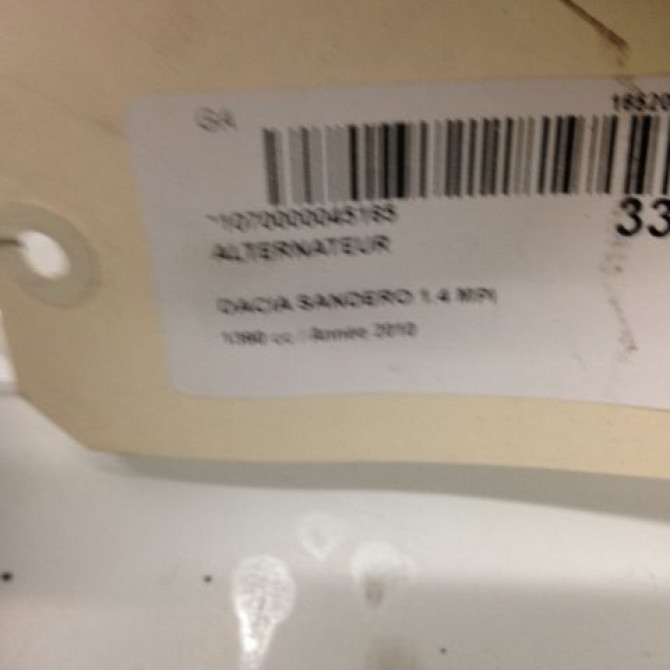 Alternateur occasion DACIA SANDERO I Phase 1 06-2008->10-2012 1.2 16v 75ch 231005780R 6