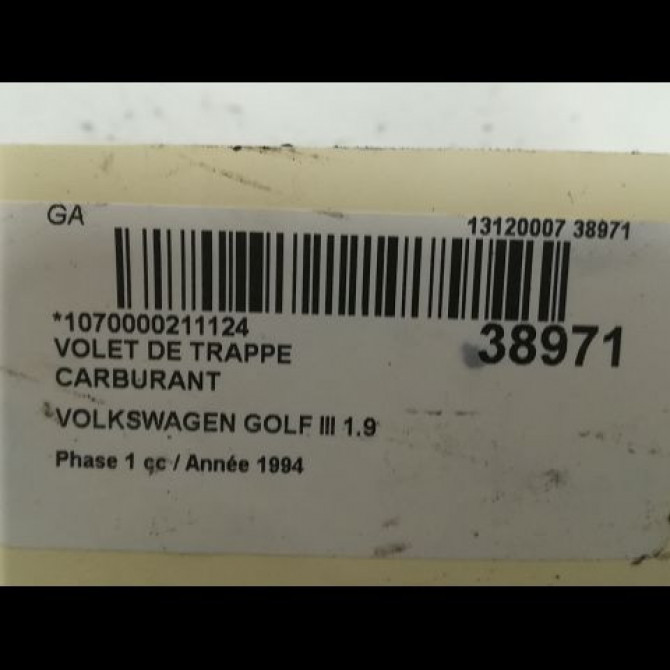 Volet de trappe carburant occasion VOLKSWAGEN GOLF III Phase 1 01-1992->12-1997 1.9 TD 1H0809905 3