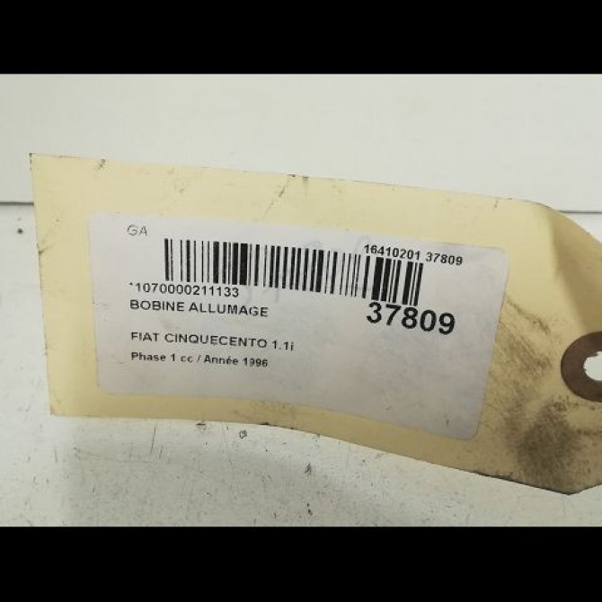 Bobine allumage occasion FIAT CINQUECENTO Phase 1 07-1992->09-1998 1.1i 54ch 3