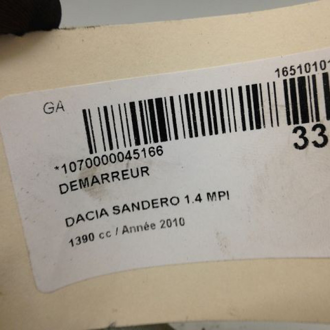 Démarreur occasion DACIA SANDERO I Phase 1 06-2008->10-2012 1.2 16v 75ch 8200815083 5
