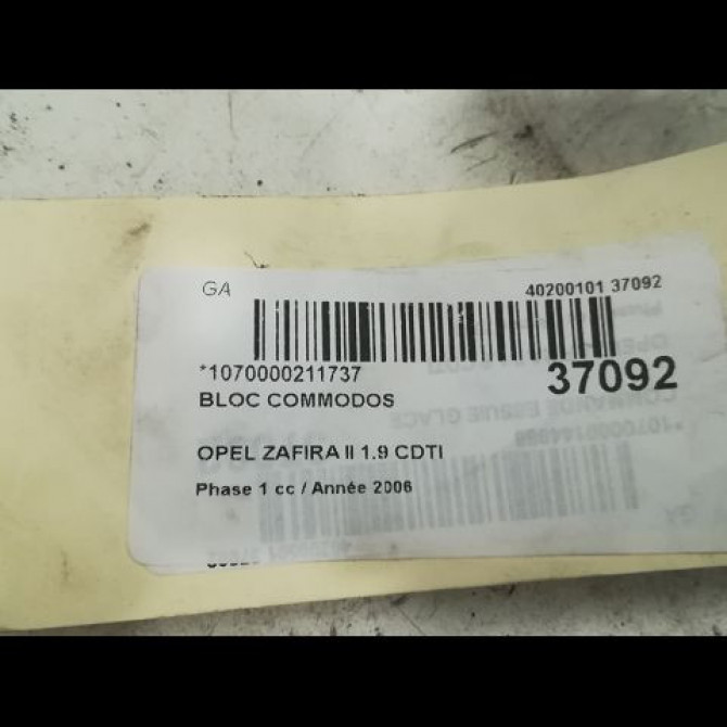 Bloc commodos occasion OPEL ZAFIRA II Phase 1 07-2005->12-2007 1.9 CDTI 120ch 5