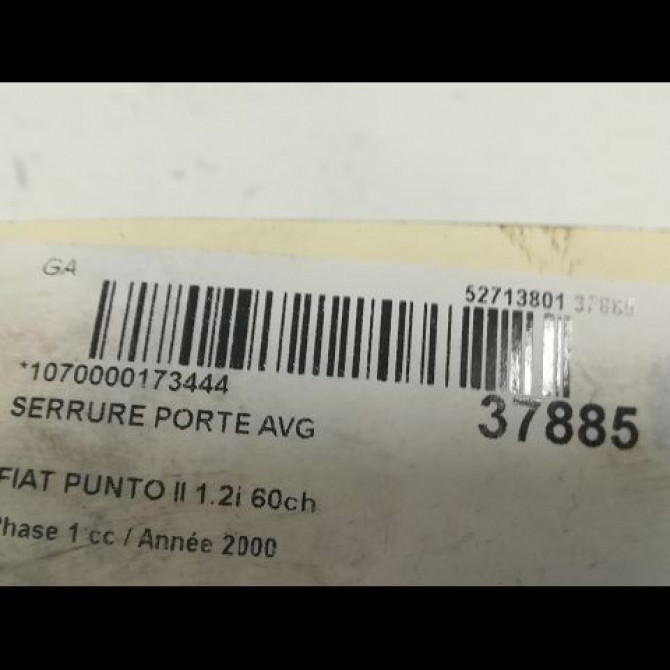 Serrure porte avg occasion FIAT PUNTO II Phase 1 10-1999->05-2003 1.2i 60ch 46536071 3