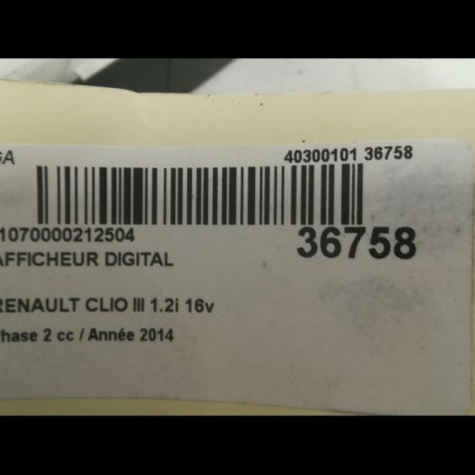 Afficheur digital occasion RENAULT CLIO III Phase 2 03-2009->12-2014 1.2i 16v 75ch 3