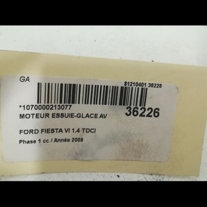 Moteur essuie-glace avant occasion FORD FIESTA VI Phase 1 10-2008->11-2012 1.4 TDCI 68ch 1698869 3