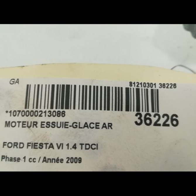 Moteur essuie-glace arrière occasion FORD FIESTA VI Phase 1 10-2008->11-2012 1.4 TDCI 68ch 1774291 3