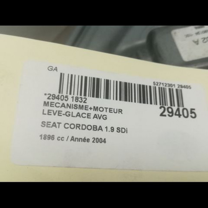 Mecanisme+moteur leve-glace avg occasion SEAT CORDOBA II Phase 1 10-2002->05-2009 6L4837461 4