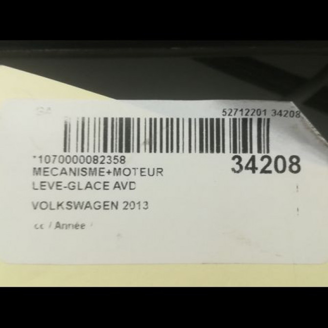 Mecanisme + moteur lève-glace avant droit occasion VOLKSWAGEN PASSAT VI Phase 1 10-2010->... 2.0 TDI 140ch 3AA837462C 3