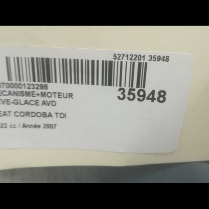 Mecanisme + moteur lève-glace avant droit occasion SEAT CORDOBA II Phase 1 10-2002->05-2009 1.4 TDI 70ch 6L4837462 3