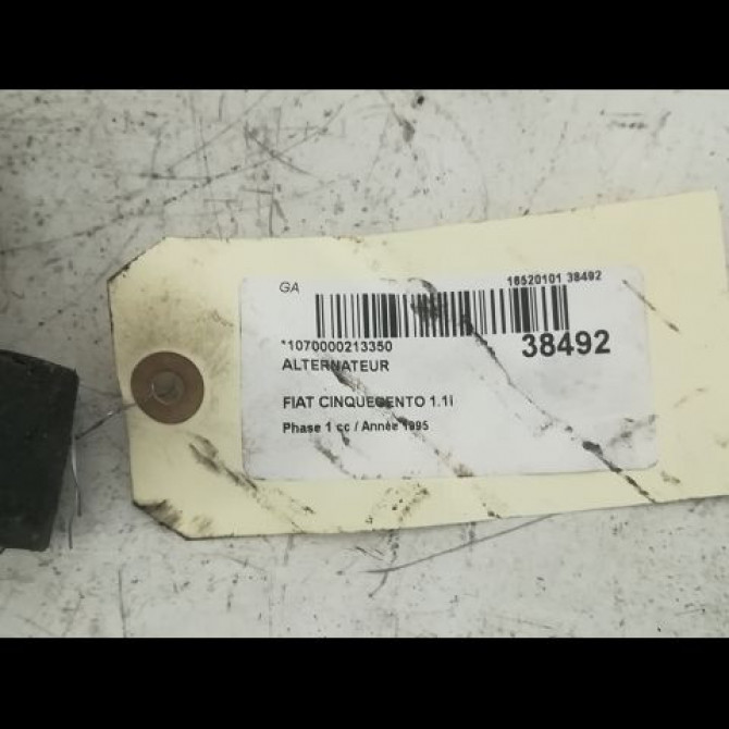 Alternateur occasion FIAT CINQUECENTO Phase 1 07-1992->09-1998 1.1i 54ch 7713140 3