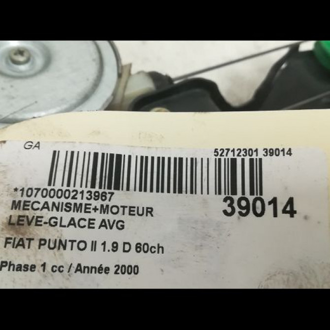 Mecanisme+moteur leve-glace avg occasion FIAT PUNTO II Phase 1 10-1999->05-2003 1.9 D 60ch 71792543 3