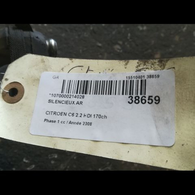 Silencieux arrière occasion CITROEN C6 Phase 1 12-2005->03-2013 2.2 HDI 170ch 3