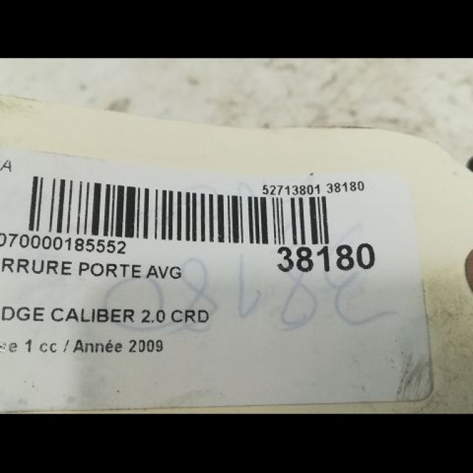 Serrure porte avg occasion DODGE CALIBER Phase 1 06-2006->... 2.0 CRD 4589409AG 3