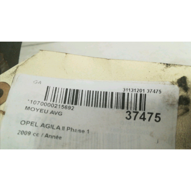 Moyeu avg occasion OPEL AGILA II Phase 1 03-2008->12-2014 9214023 3