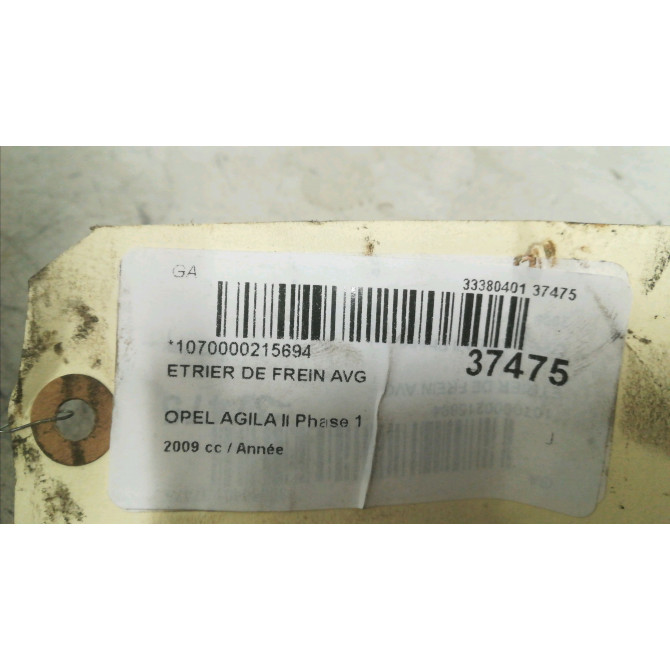 Etrier de frein avant gauche occasion OPEL AGILA II Phase 1 03-2008->12-2014 93192956 3