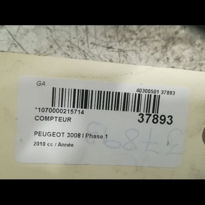 Compteur occasion PEUGEOT 3008 I Phase 1 04-2009->12-2013 3