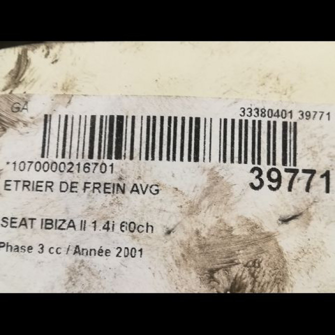 Etrier de frein avant gauche occasion SEAT IBIZA II Phase 3 09-1999->03-2002 1.4i 60ch 357615123BX 3