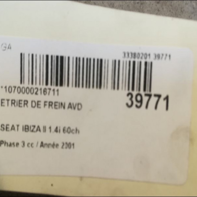 Etrier de frein avant droit occasion SEAT IBIZA II Phase 3 09-1999->03-2002 1.4i 60ch 357615124BX 3
