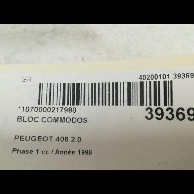 Bloc commodos occasion PEUGEOT 406 Phase 1 10-1995->04-1999 2.0 4