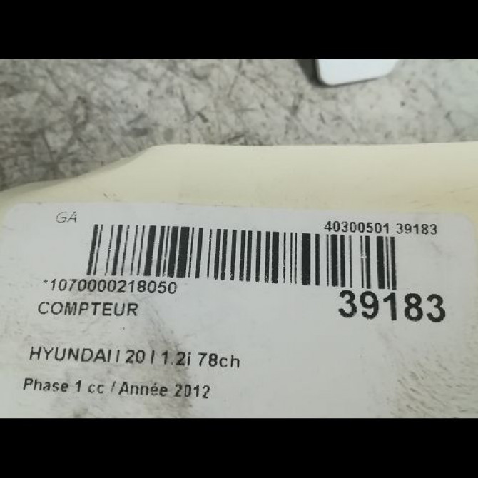 Compteur occasion HYUNDAI I 20 I Phase 1 04-2009->06-2012 1.2i 78ch 3