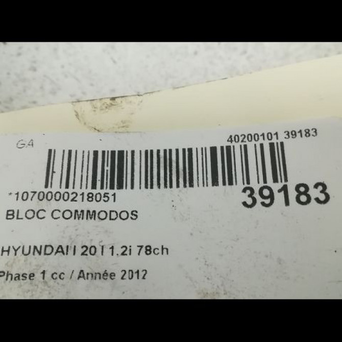 Bloc commodos occasion HYUNDAI I 20 I Phase 1 04-2009->06-2012 1.2i 78ch 4